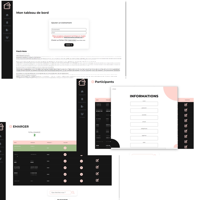 Developpement de logiciel pour la societe com_event